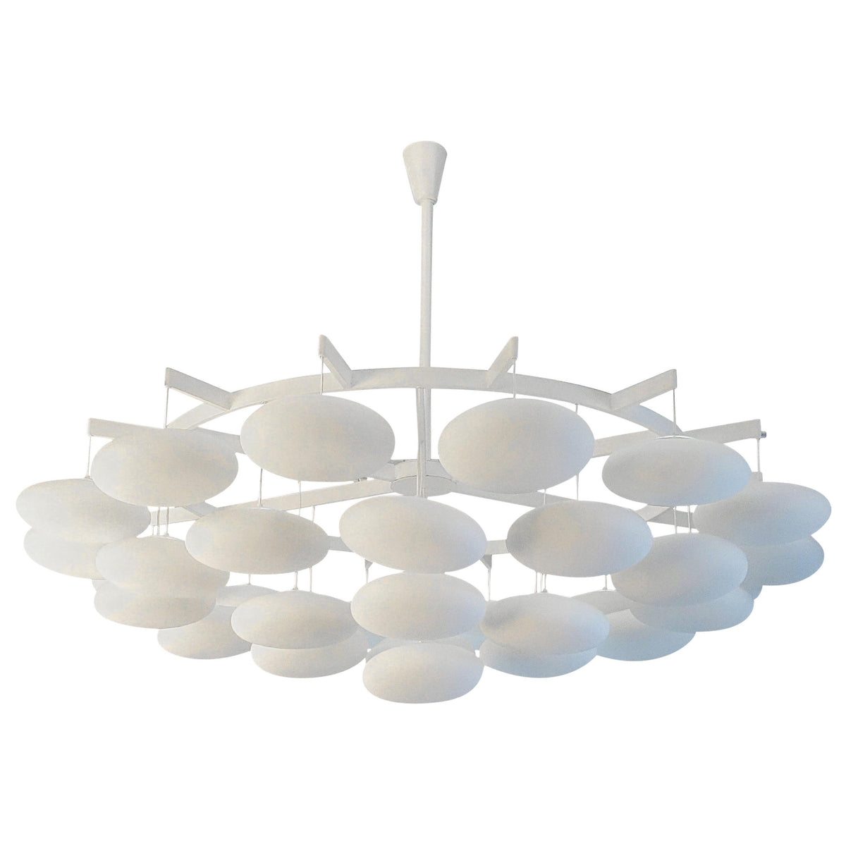 Imponente grande lampadario a nuvola Mid-Century Modern dalla Milchhalle di Vienna