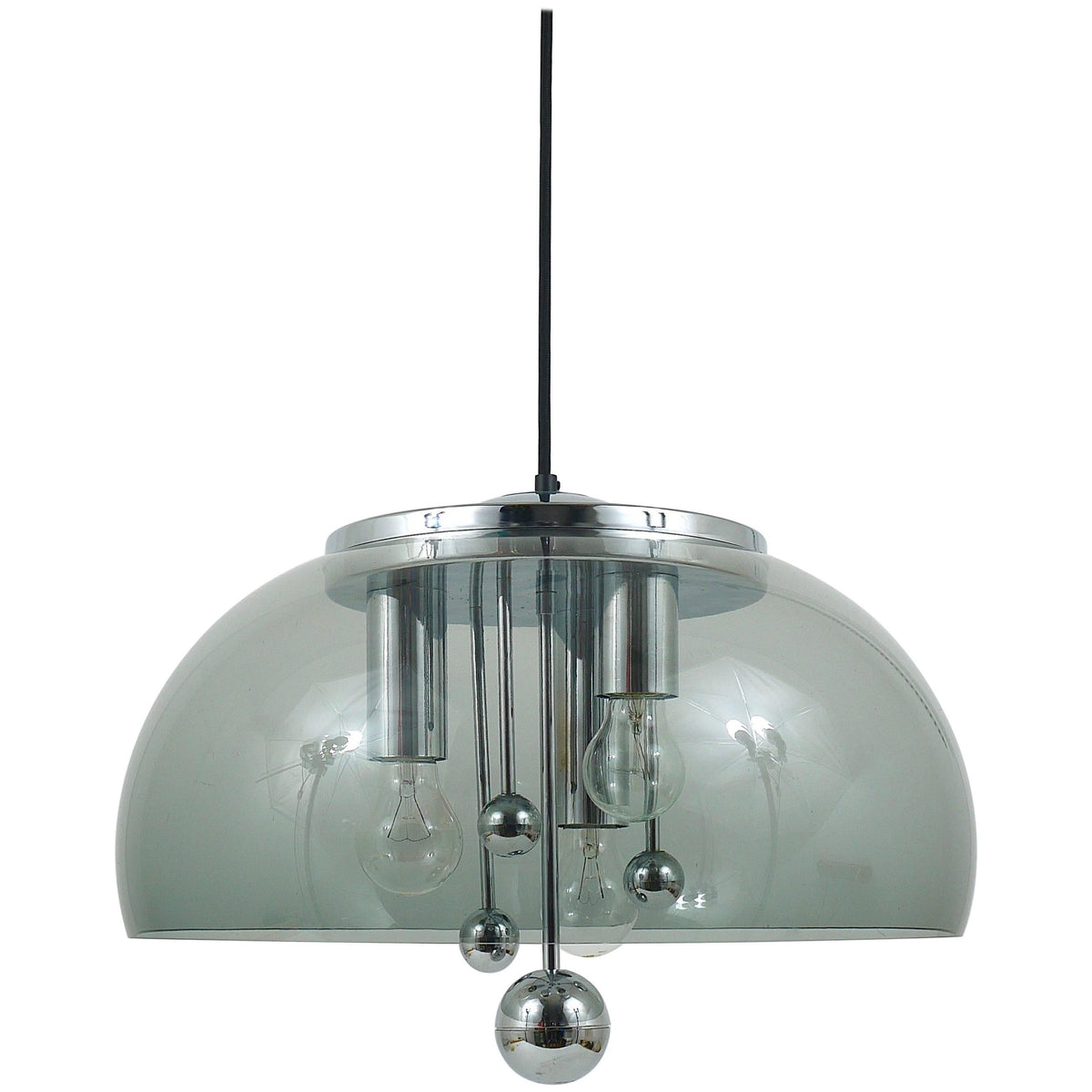 Doria Midcentury Space Age Globe Pendant Lamp, Germany, 1970s