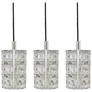 Bakalowits Vienna, Up to Three Faceted Crystal Pendant Lamps, Austria, 1960s