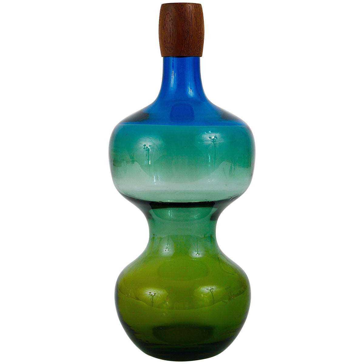 Göran Wärff Pukeberg Colorful Tropico Carafe Glass Bottle Decanter, Sweden, 1960