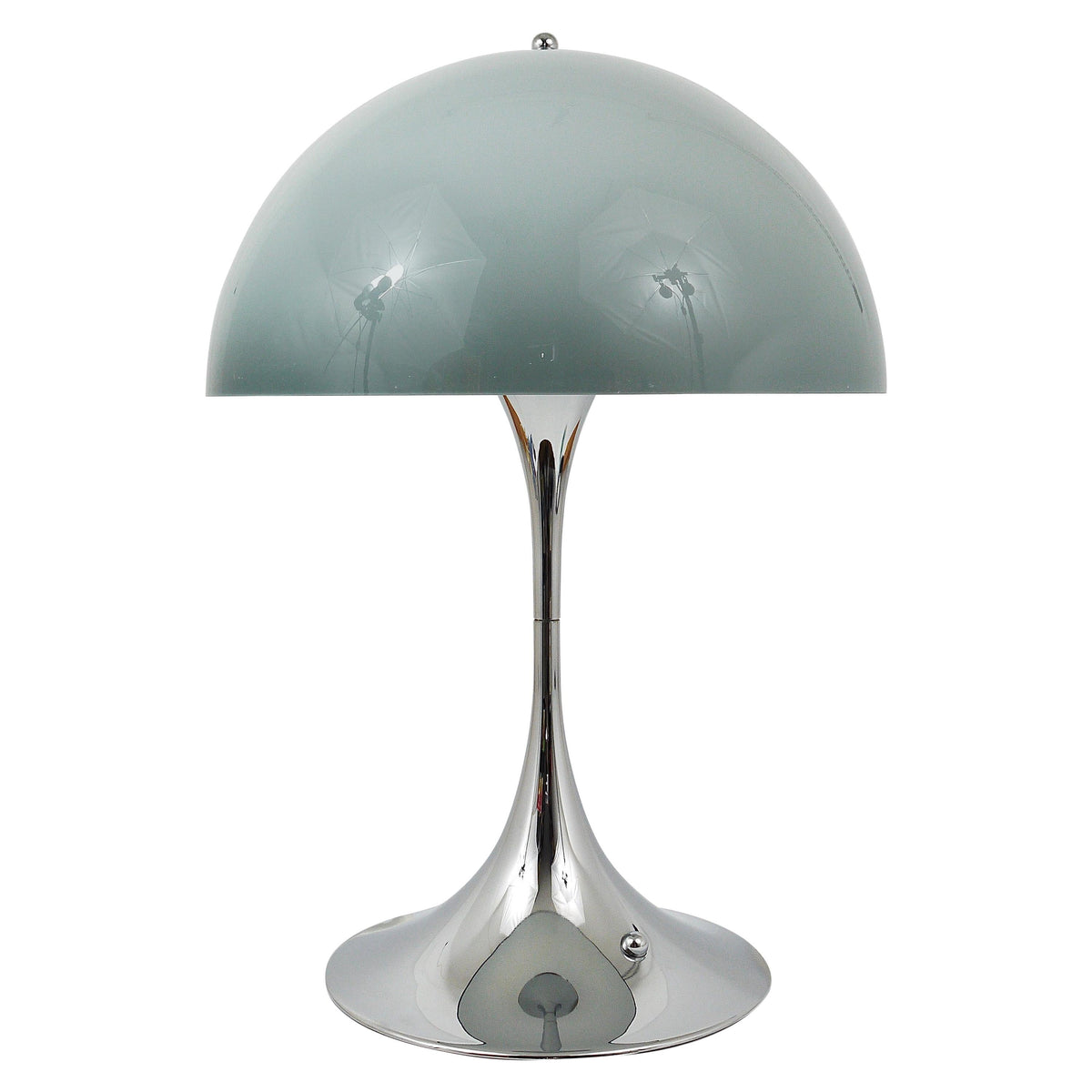 Rara lámpara de mesa Panthella de Verner Panton en cromo con