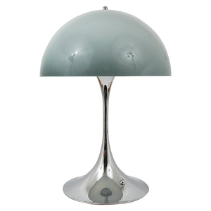 Rara lámpara de mesa Panthella de Verner Panton en cromo con