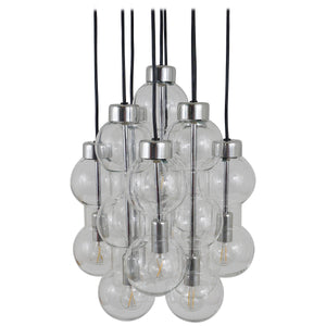 Imponente lampadario a cascata Doria a forma di clessidra, Space Age, Germania, anni 1960