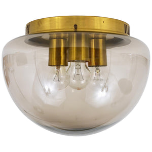 Plafonnier globe en verre Mid-Century par Peill & Putzler, Allemagne, années 1970