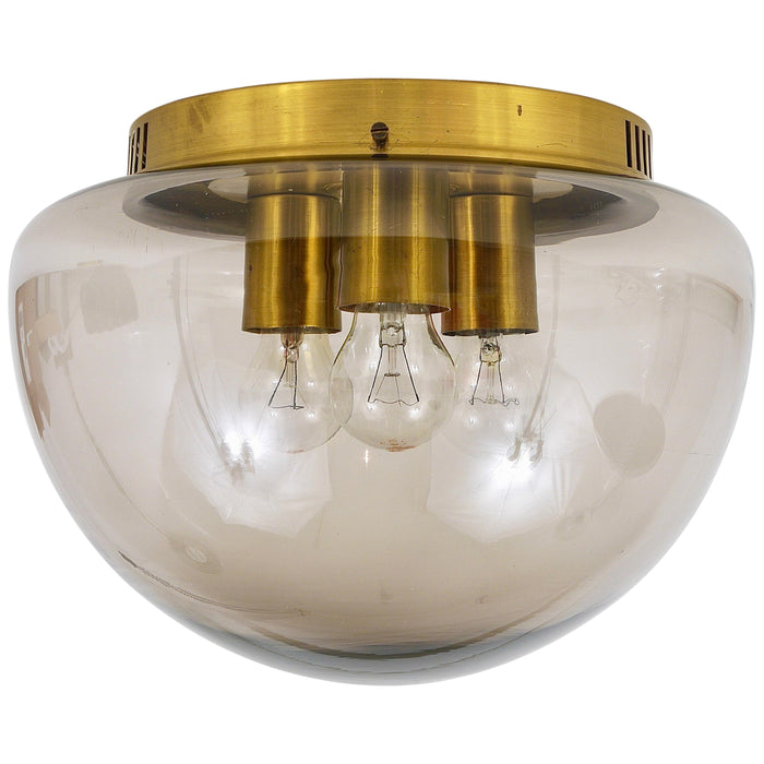 Peill & Putzler Midcentury Glass Globe Flushmount Ceiling Lamp, Germany, 1970s