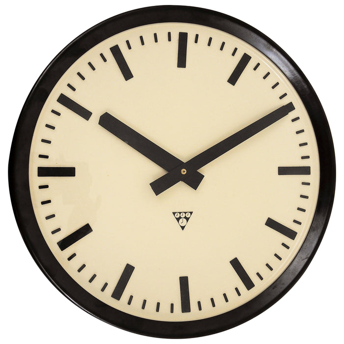 Huge Bakelite Industrial Train Station Round Wall Clock from the 1940s