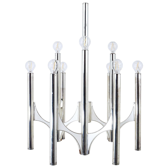 Gaetano Sciolari Sirius Silver Plated Mid-Century Chandelier, Lightolier, Italy