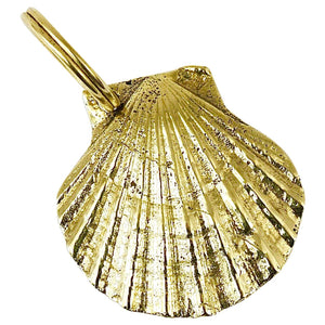 Carl Auböck Handcrafted Midcentury Brass Shell Figurine Key Ring Chain Holder