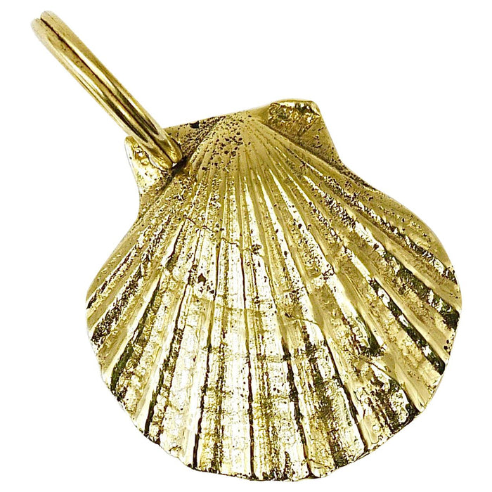 Carl Auböck Handcrafted Midcentury Brass Shell Figurine Key Ring Chain Holder
