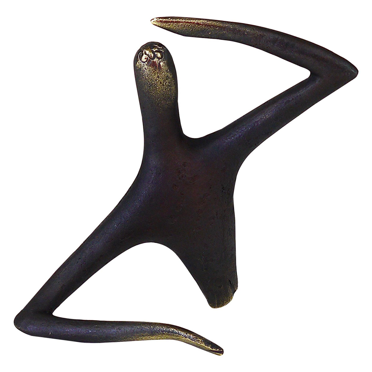 Carl Auböck Optimist Pessimist Handcrafted Brass Sculpture, model #4059