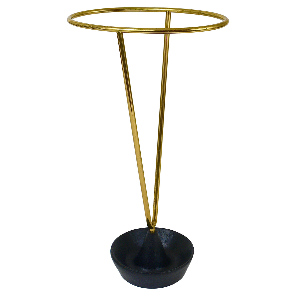Carl Auböck Mid-Century Brass and Cast Iron Umbrella Stand, Austria, 1950s