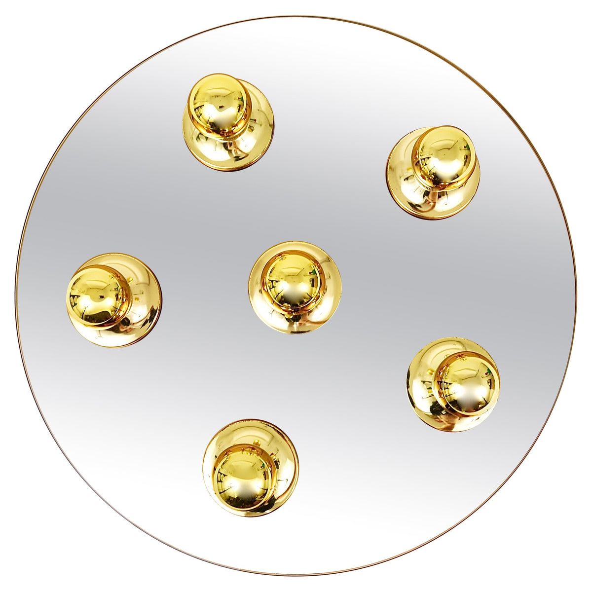 Fontana Arte Style Gold Bronze Mirror Glass Flush Mount or Sconce, Italy, 1970s