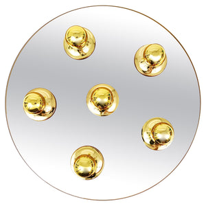 Fontana Arte Style Gold Bronze Mirror Glass Flush Mount or Sconce, Italy, 1970s