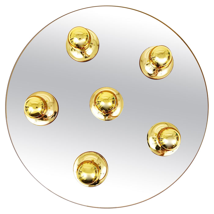 Fontana Arte Style Gold Bronze Mirror Glass Flush Mount or Sconce, Italy, 1970s