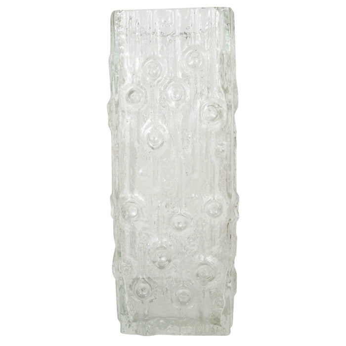 Big Op Art Ice Glass (Floor) Vase by Peill & Putzler, Mid Century Germany, 1970s