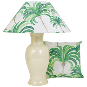Paire de lampes de table Tommaso Barbi Riviera Palm Tree, années 1970, avec coussins assortis