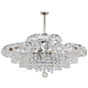Bakalowits Vienna Diamond Crystal Faceted Glass Chandelier, Austria, 1950s