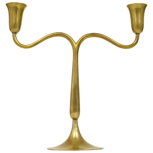 Hagenauer Vienna Brass Candelabra Mid-Century Candle Holder, Austria, 1940s