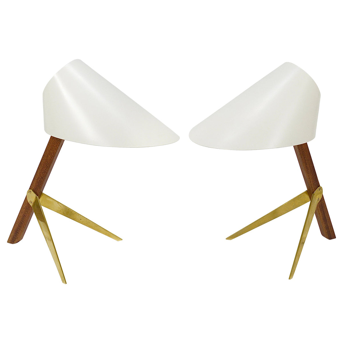 Deux lampes de table Mid-Century J.T. Kalmar Vienna « Billy TL » blanches, Autriche