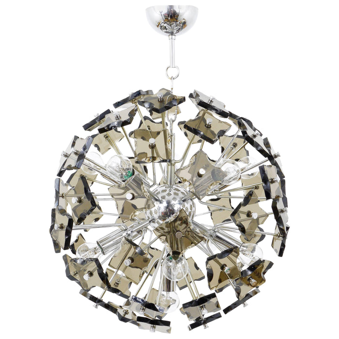 Fontana Arte Sputnik Cut Glass Dandelion Mid-Century Chandelier, Italy, 1960s