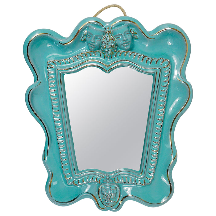 Art Deco Theater Terracotta Wall Mirror by Gmundner Keramik, Austria, 1930s