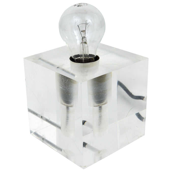 Postmodern Lucite Cubic Table or Side Lamp, Italy, 1970s