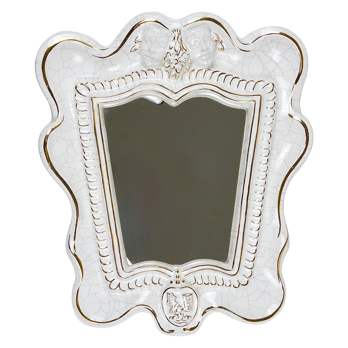 Art Deco Theater Terracotta Wall Mirror by Gmundner Keramik, Austria, 1930s