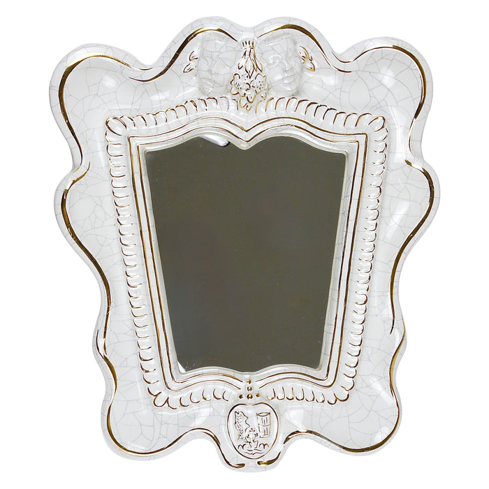 Art Deco Theater Terracotta Wall Mirror by Gmundner Keramik, Austria, 1930s