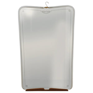 Grand Paolo Buffa Cherry & Brass Wall Mirror, Mid-Century Italy, ca. 1940s