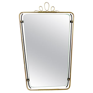 Midcentury Modern Brass Loops Wire Wall mirror, Italy, 1950s