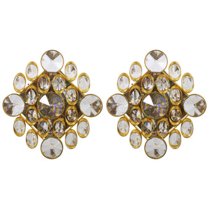 Apliques de pared Ernst Palme Palwa de latón y cristal, estilo Sciolari, 1970s
