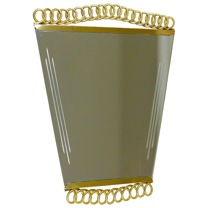 Josef Frank Attr. Mid-Century Brass Loop Wall Mirror, Austria, 1950s