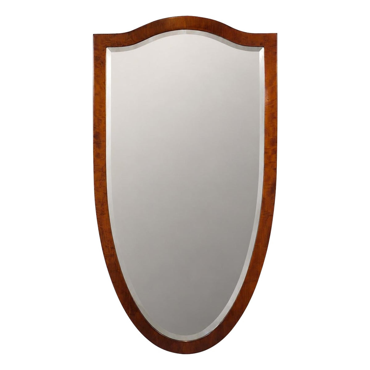 Early Biedermeier Large Antique Pearwood Shield Wall Mirror, Vienna, 1820s