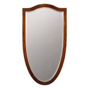 Early Biedermeier Large Antique Pearwood Shield Wall Mirror, Vienna, 1820s