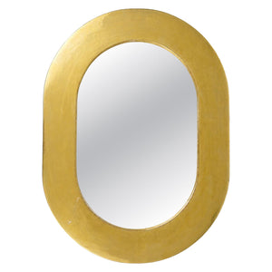Carl Aubock Gold-Plated Midcentury Minimalist Wall Mirror, Vienna, Austria, 1960