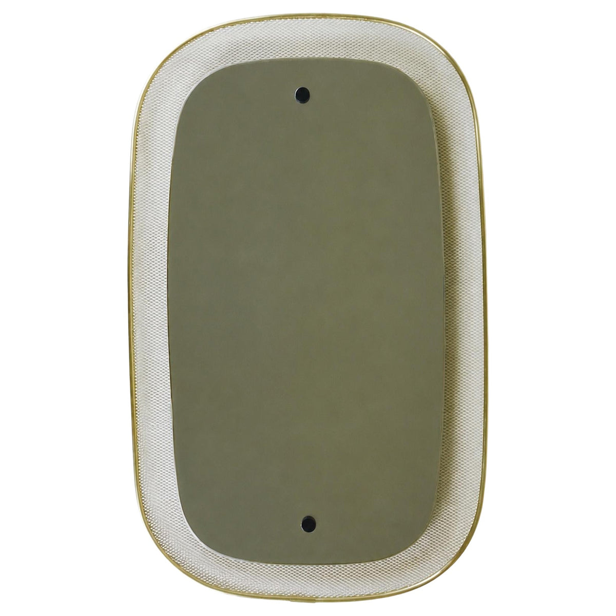Vereinigte Werkstätten wall mirror with cream Rigitulle frame and brass border