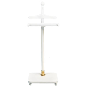 1920s Art Nouveau White & Brass Valet Jugendstil Clothing Stand, Vienna, Austria