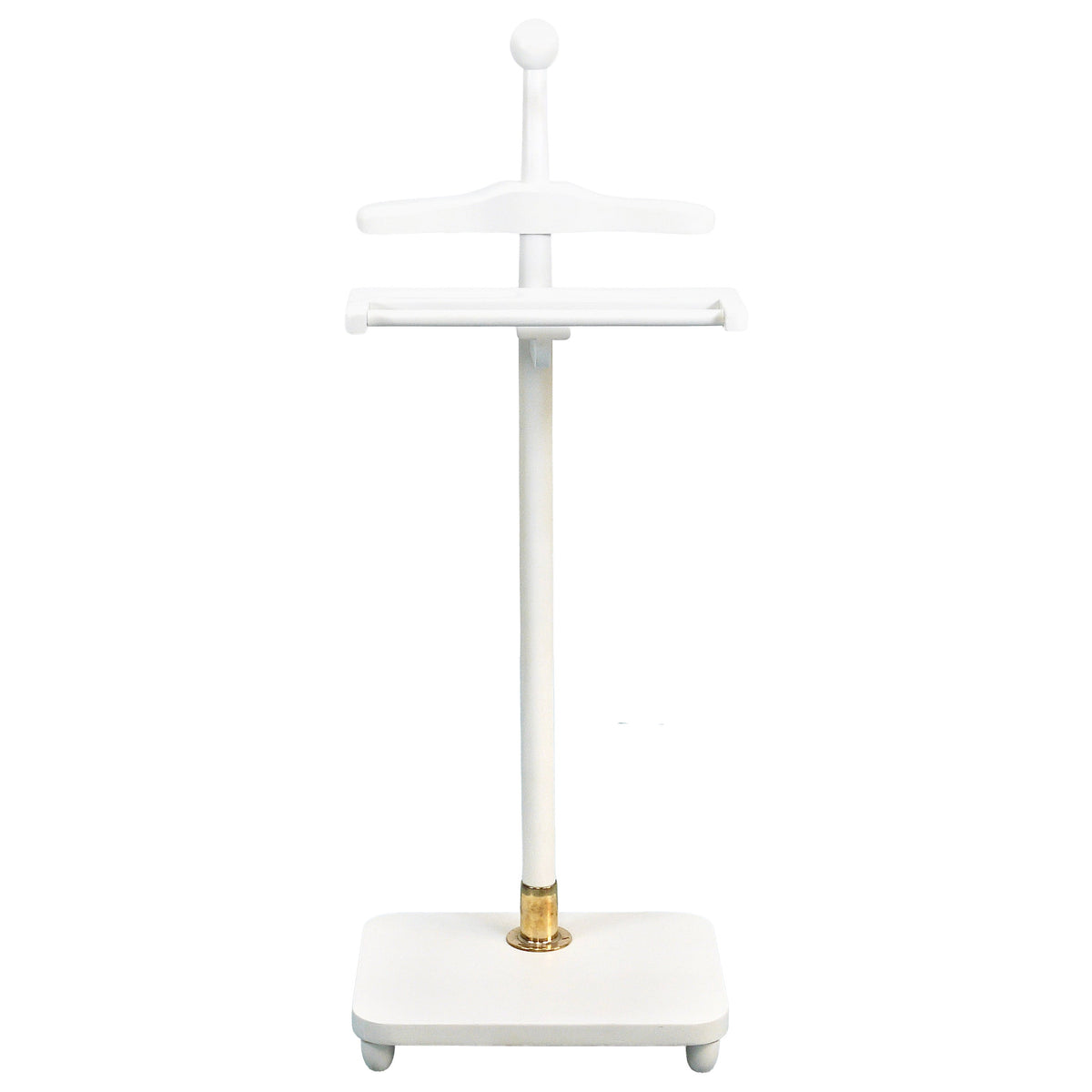 1920s Art Nouveau White & Brass Valet Jugendstil Clothing Stand, Vienna, Austria