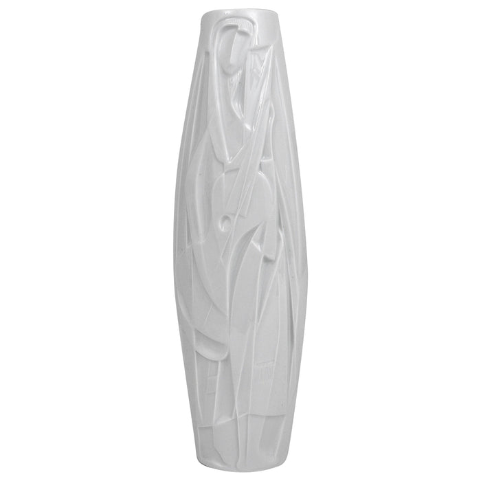 Cuno Fischer Rosenthal Studio-Linie White Relief Op Art Porcelain Vase, 1960s
