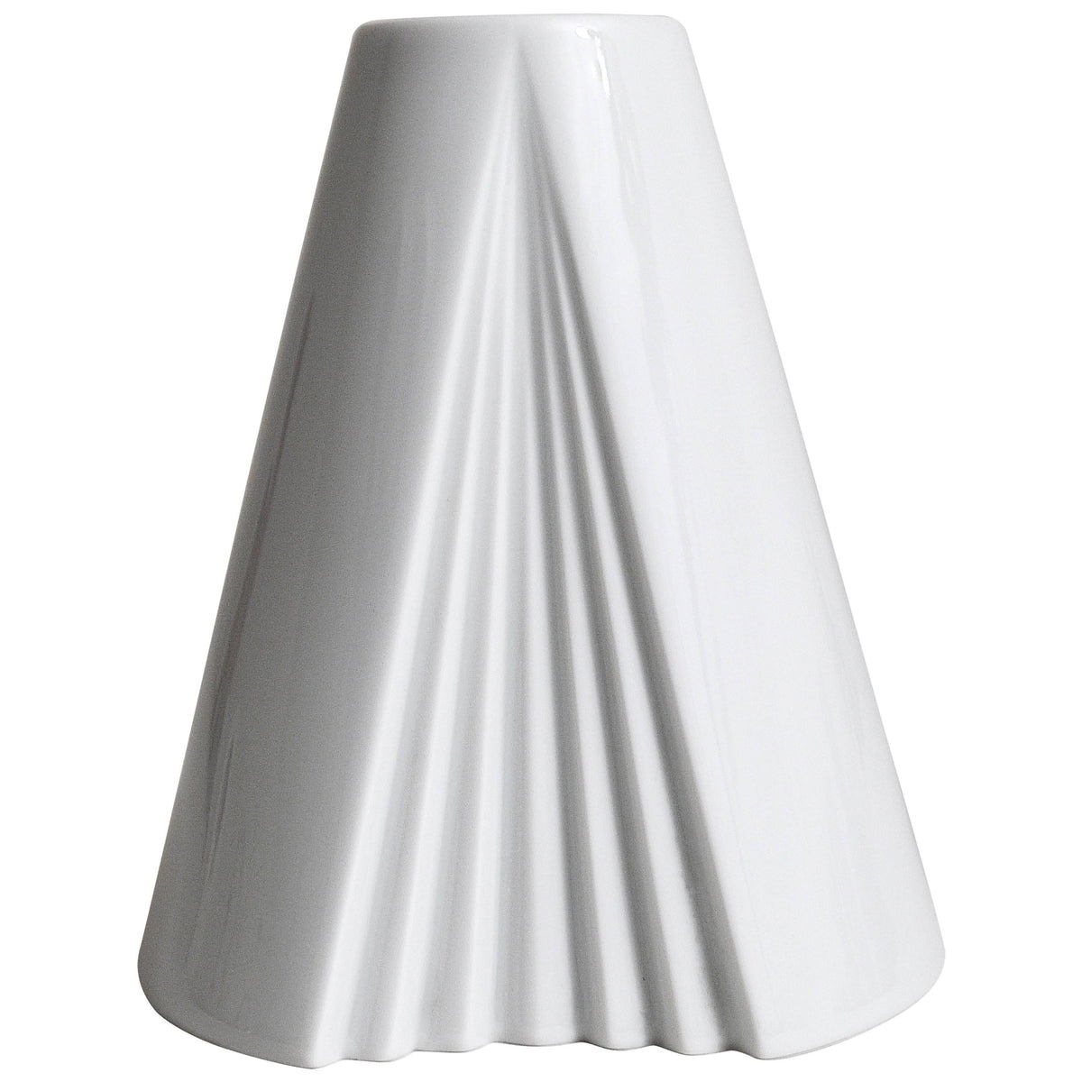 Ambrogio Pozzi Rosenthal White Geometric Op Art Porcelain Vase, Germany, 1980s
