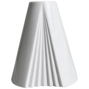 Ambrogio Pozzi Rosenthal White Geometric Op Art Porcelain Vase, Germany, 1980s