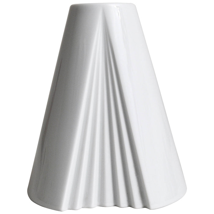 Ambrogio Pozzi Rosenthal White Geometric Op Art Porcelain Vase, Germany, 1980s