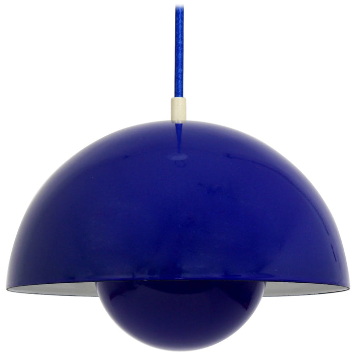 Blue Verner Panton Flowerpot Enameled Pendant Lamp, Louis Poulsen, Denmark, 1969