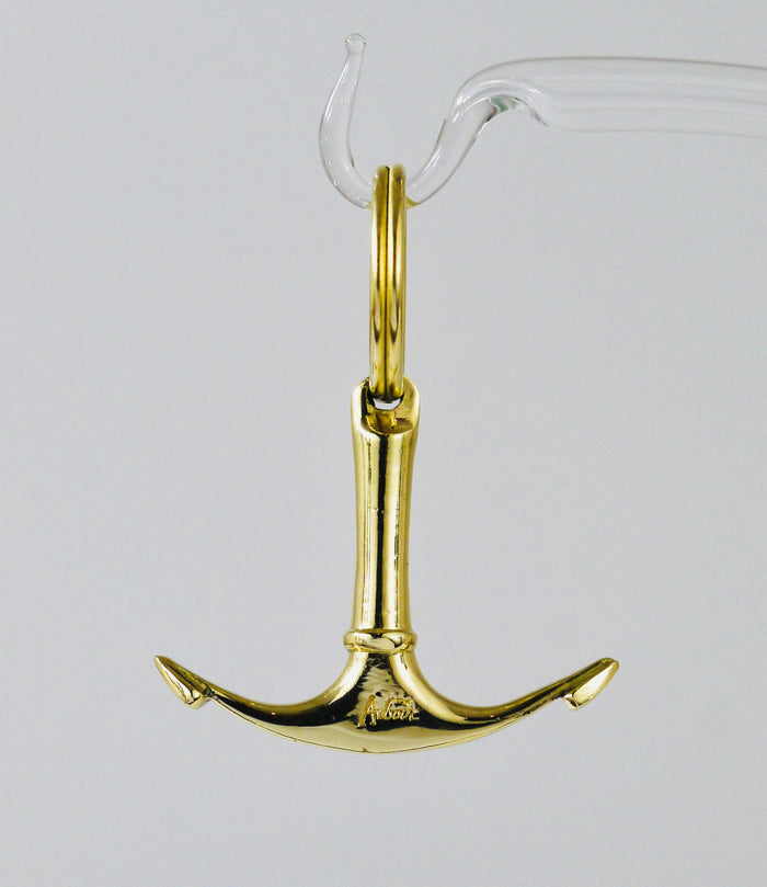 Carl Auböck Handcrafted Midcentury Brass Anchor Figurine Key Ring Chain Holder