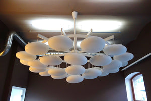 Imponente grande lampadario a nuvola Mid-Century Modern dalla Milchhalle di Vienna