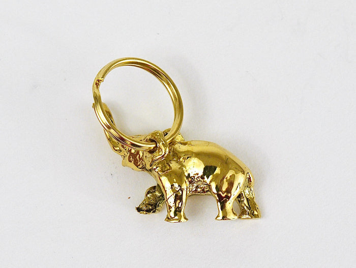 Carl Auböck Midcentury Elephant Handmade Brass Figurine Key Ring Chain Holder