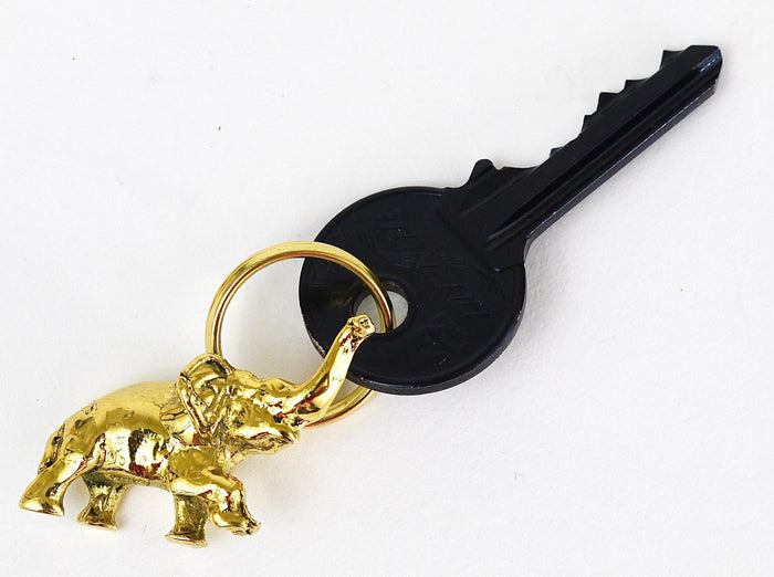 Carl Auböck Midcentury Elephant Handmade Brass Figurine Key Ring Chain Holder