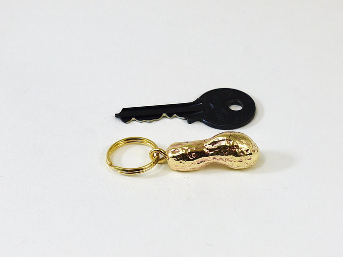Carl Auböck Handcrafted Midcentury Peanut Brass Figurine Key Ring Chain Holder