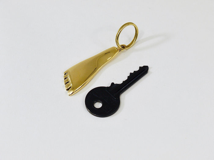 Carl Auböck Handcrafted Midcentury Foot Brass Figurine Key Ring Chain Holder