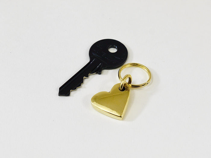 Carl Auböck Handcrafted Midcentury Brass Heart Figurine Key Ring Chain Holder